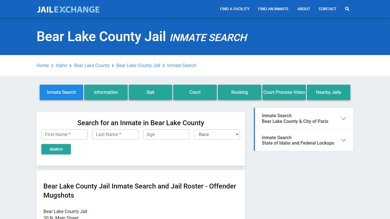 Bear Lake County Jail, ID Inmate Search: Roster & Mugshots